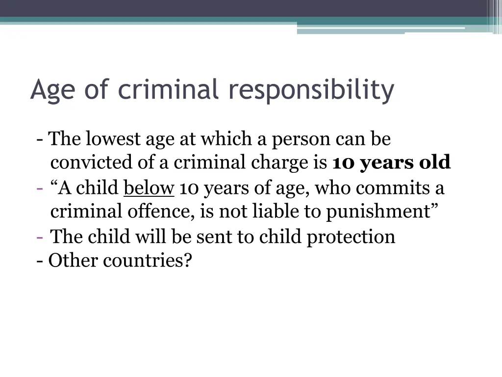 age of criminal responsibility