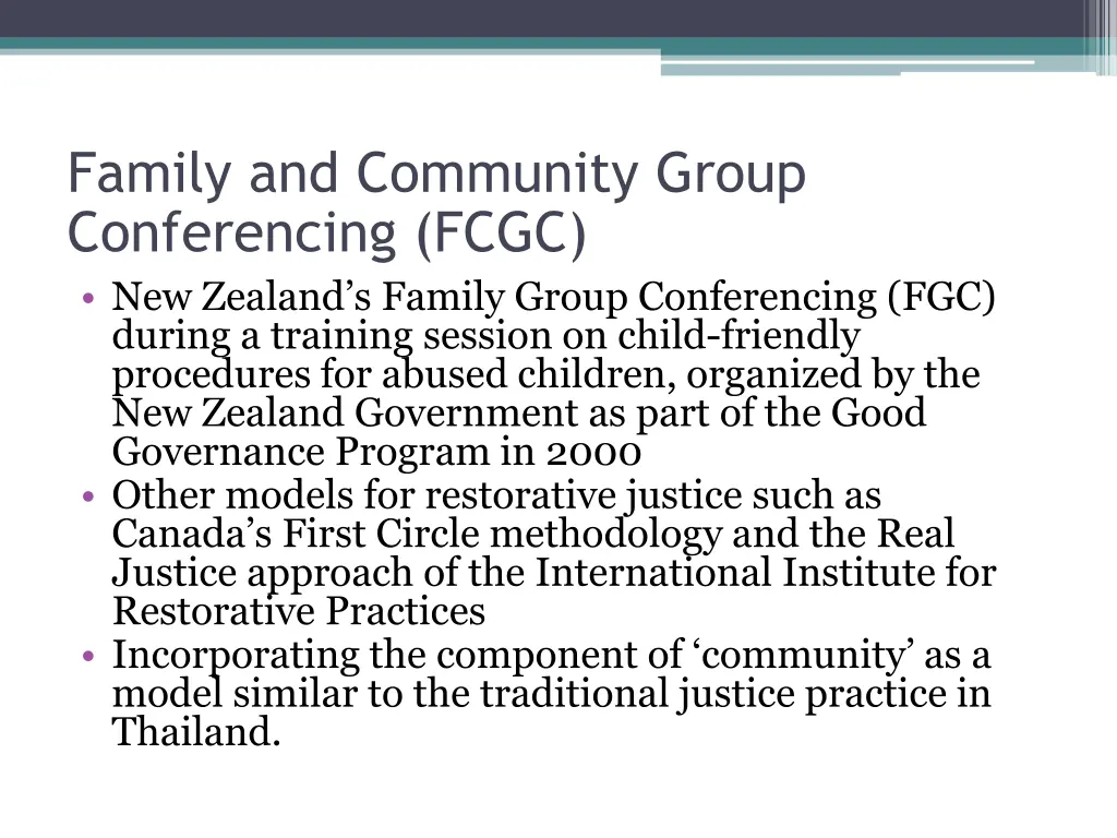 family and community group conferencing fcgc