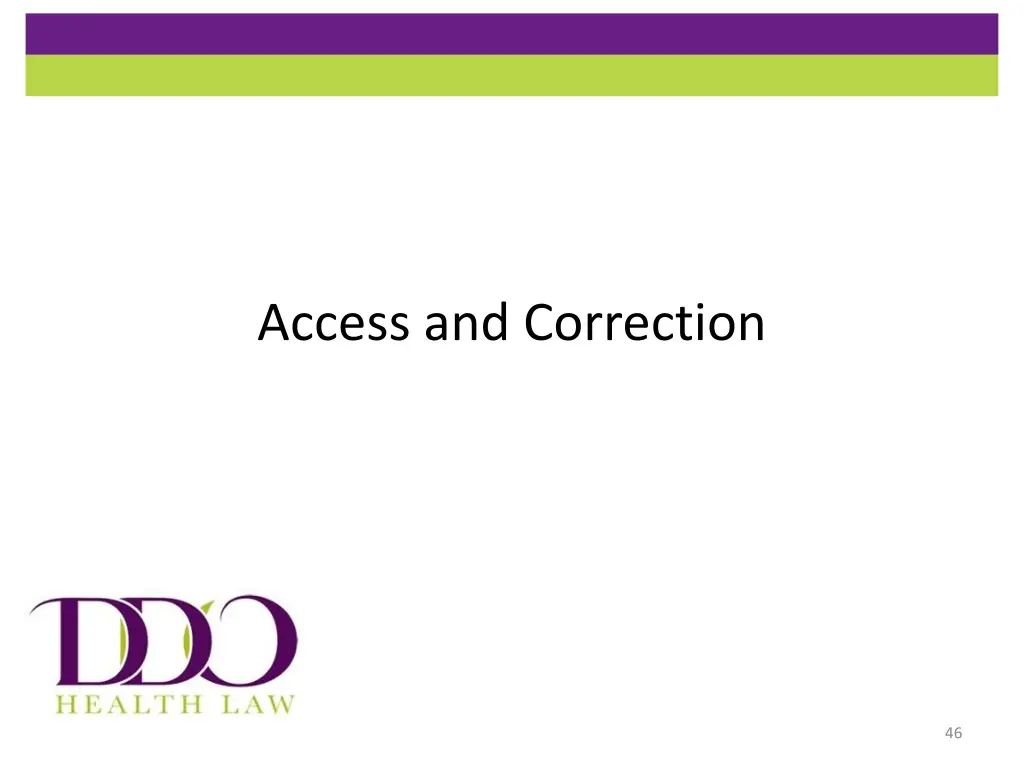 access and correction