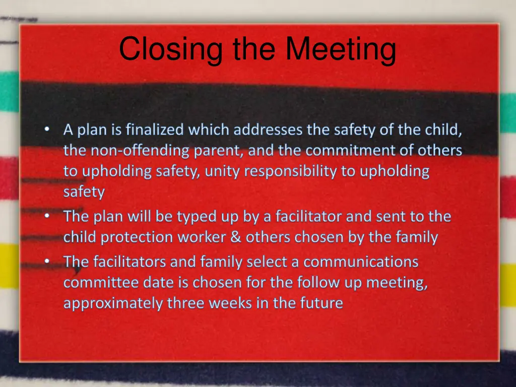 closing the meeting