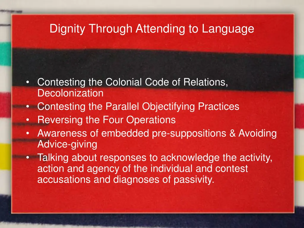 dignity through attending to language