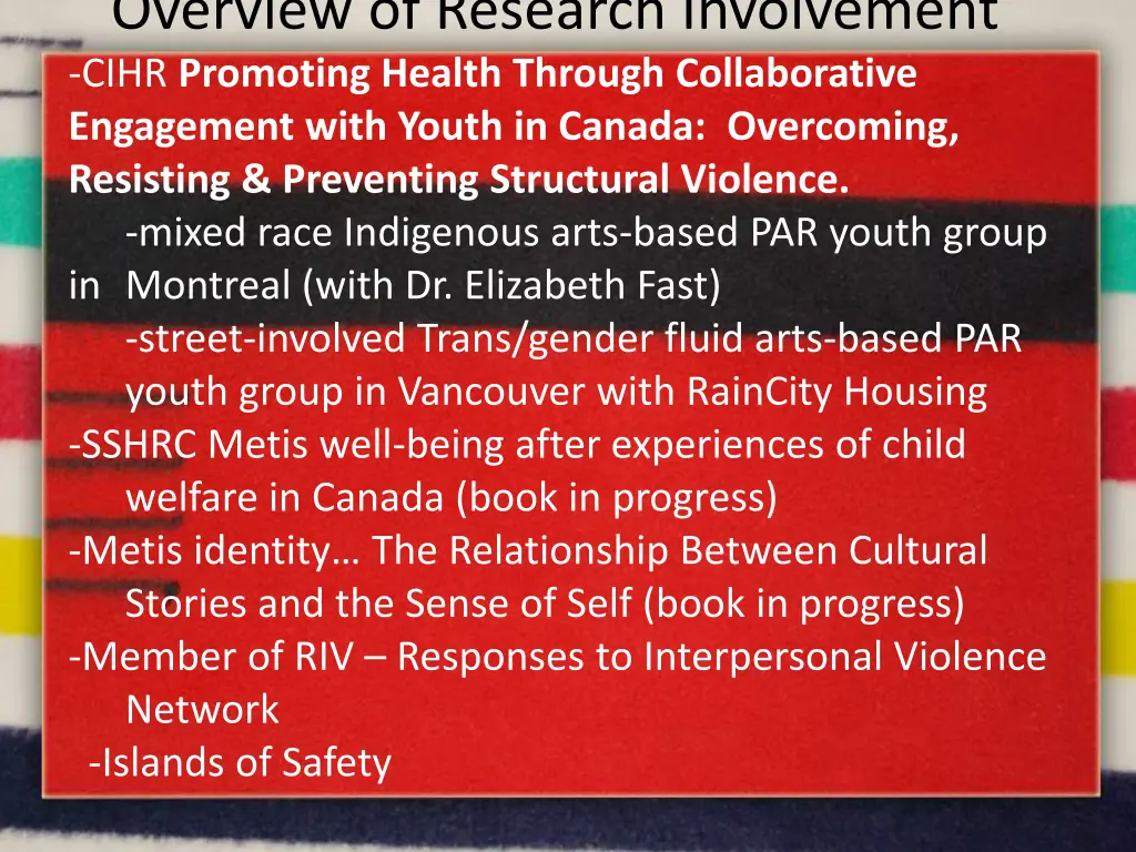 overview of research involvement cihr promoting