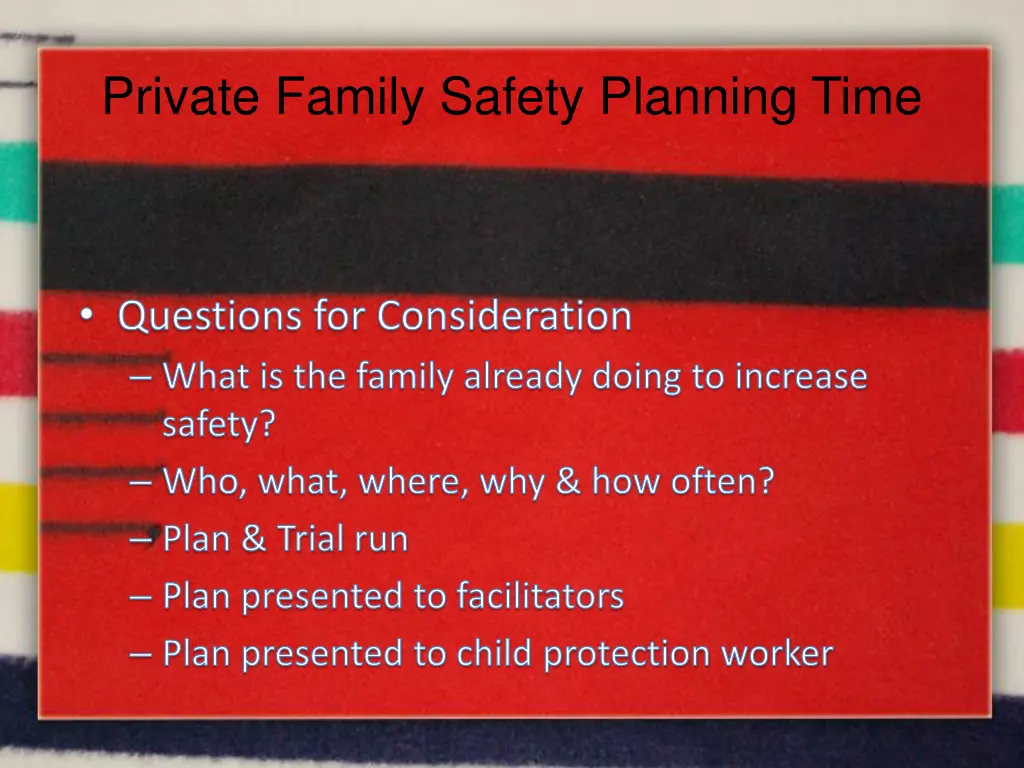 private family safety planning time