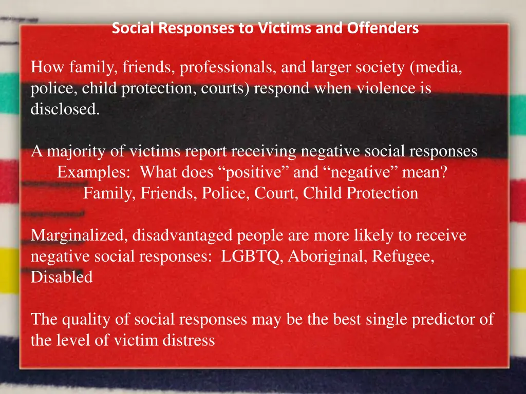 social responses to victims and offenders