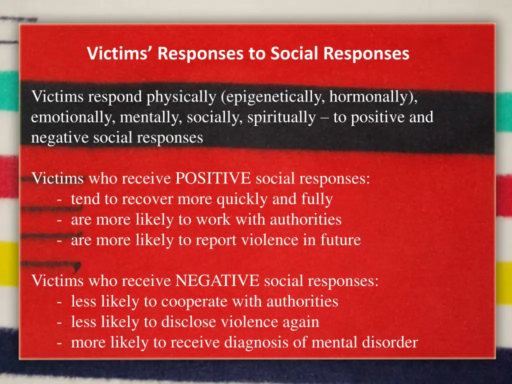 victims responses to social responses