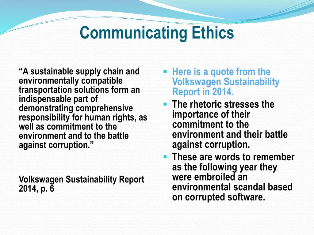 communicating ethics