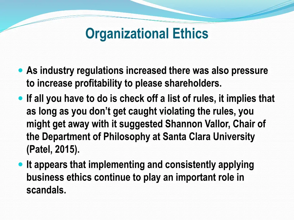 organizational ethics