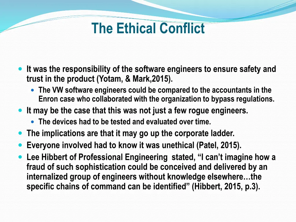 the ethical conflict