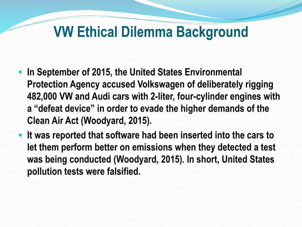 vw ethical dilemma background