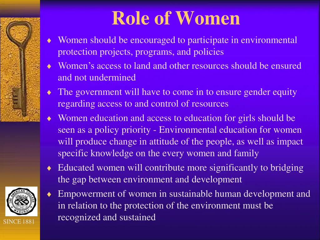 role of women