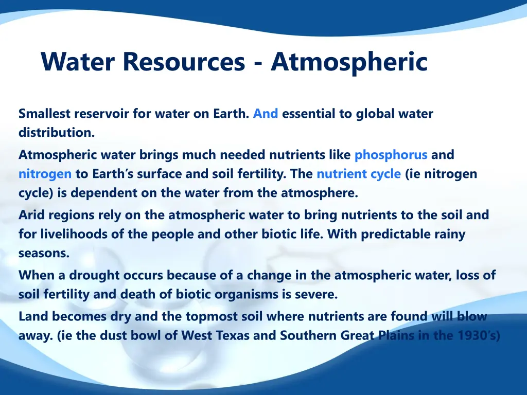 water resources atmospheric