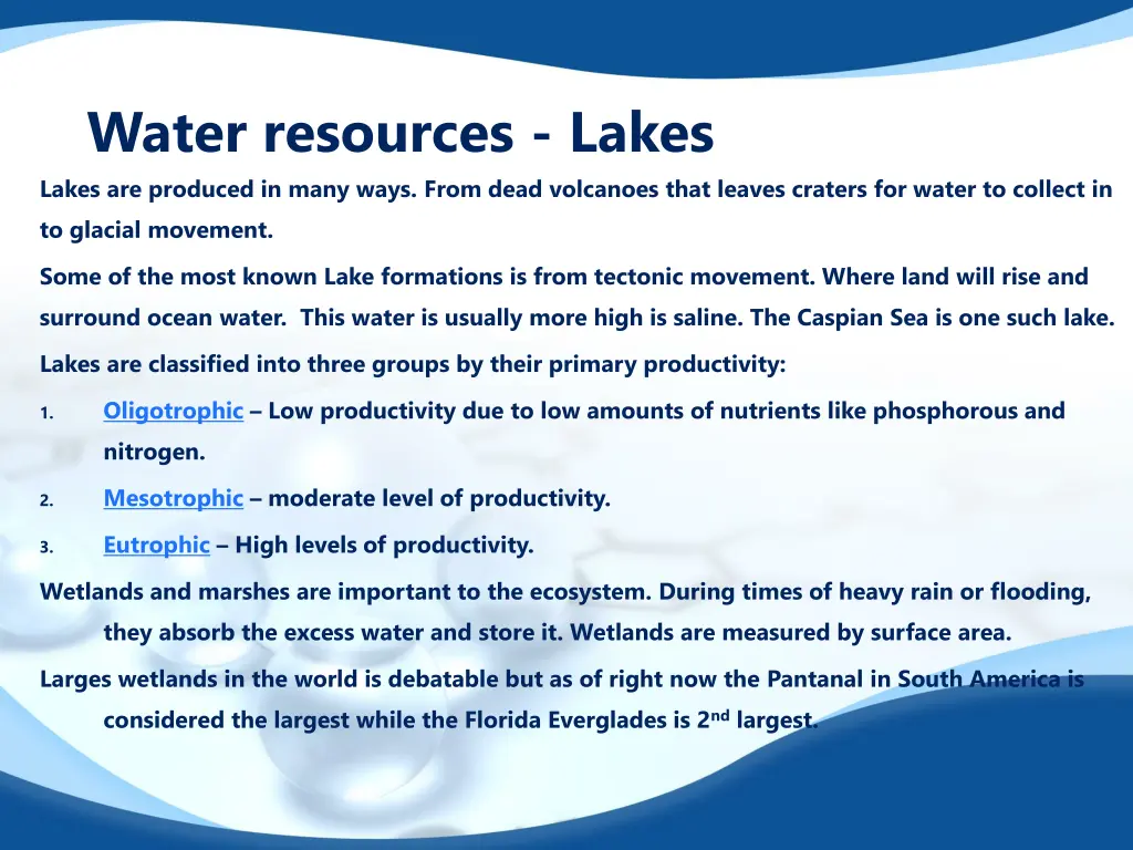 water resources lakes lakes are produced in many