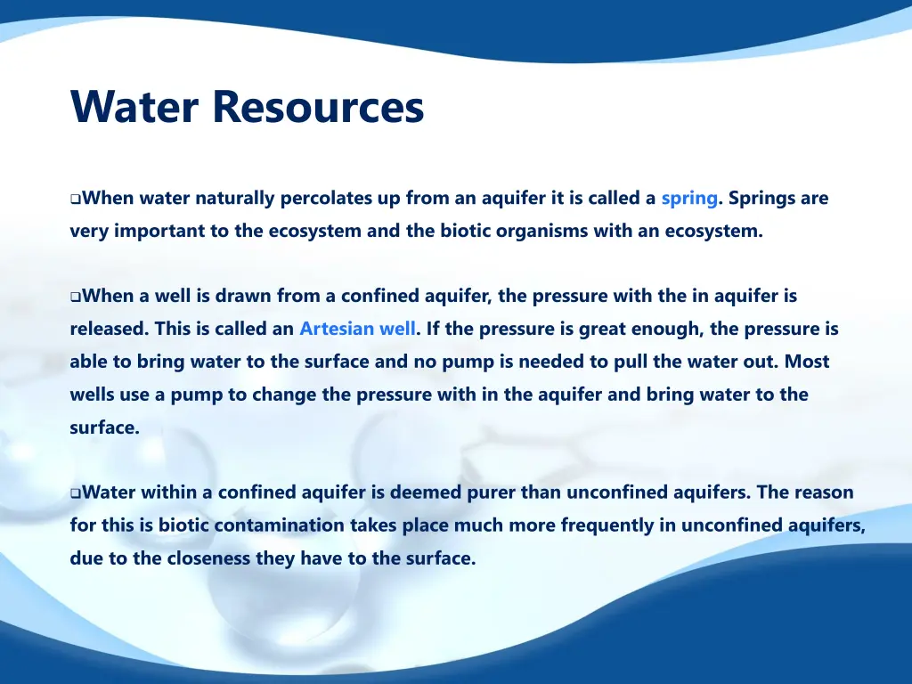 water resources