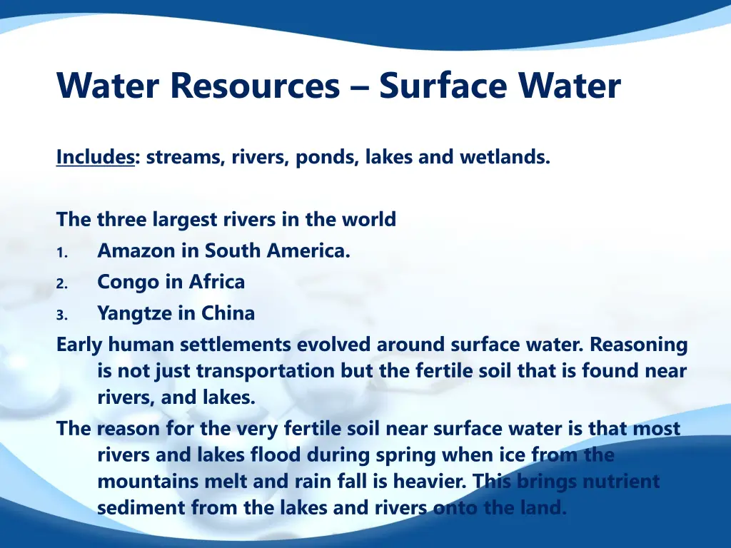 water resources surface water