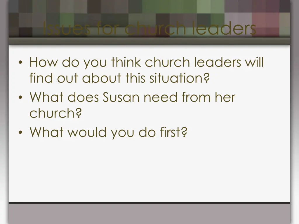 issues for church leaders