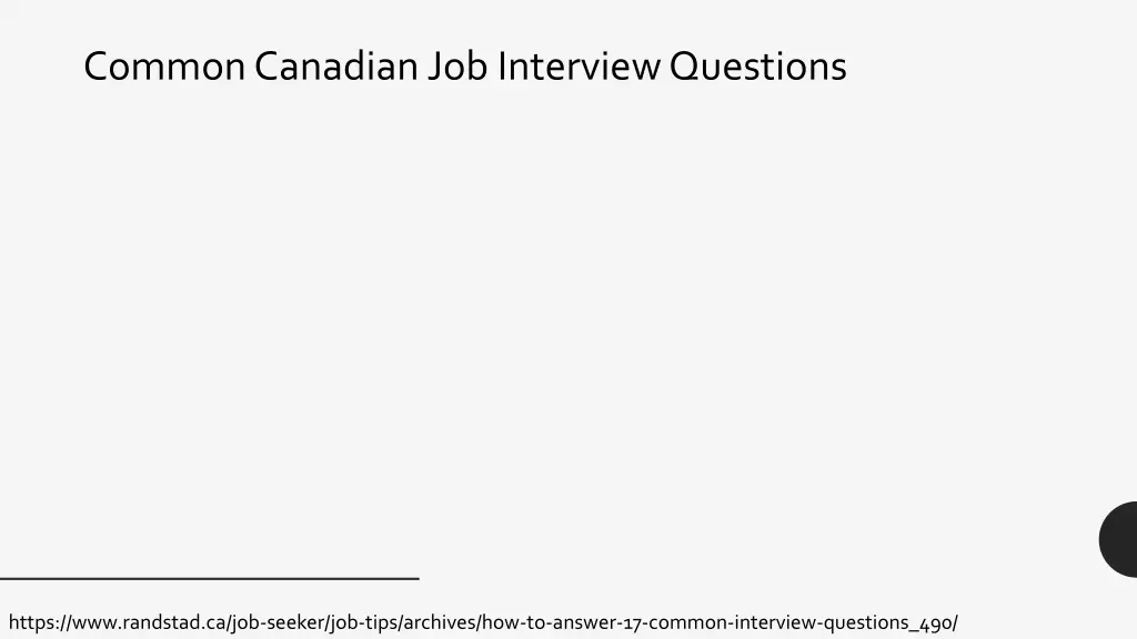 common canadian job interview questions