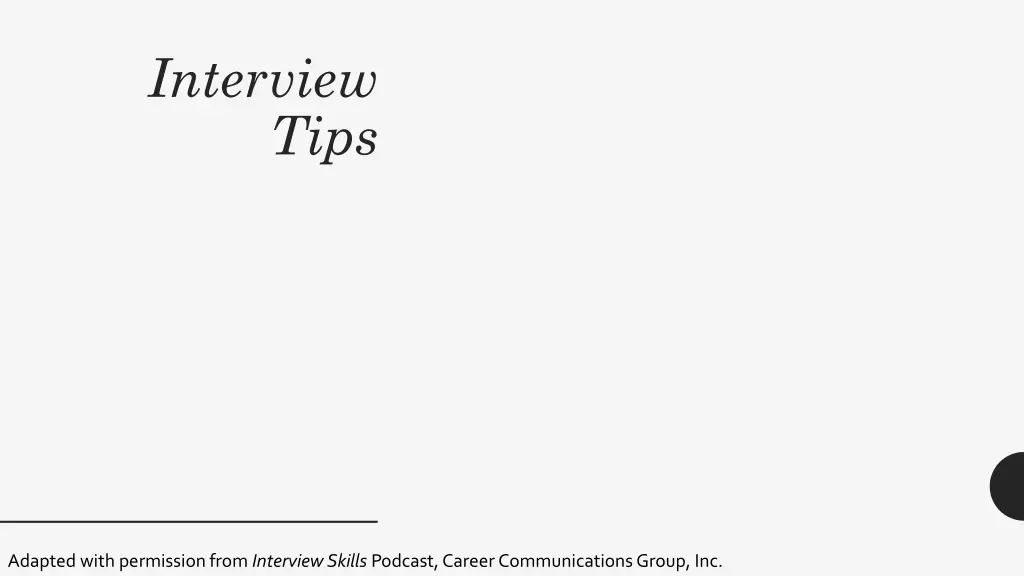 interview tips