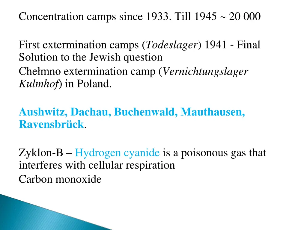 concentration camps since 1933 till 1945 20 000