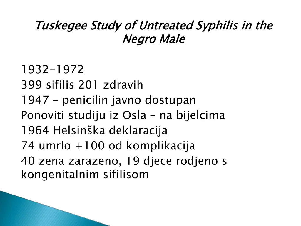 tuskegee study of untreated syphilis in the negro