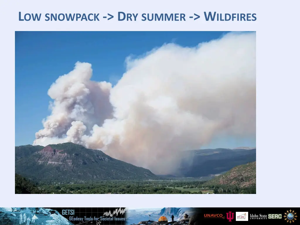 l ow snowpack d ry summer w ildfires