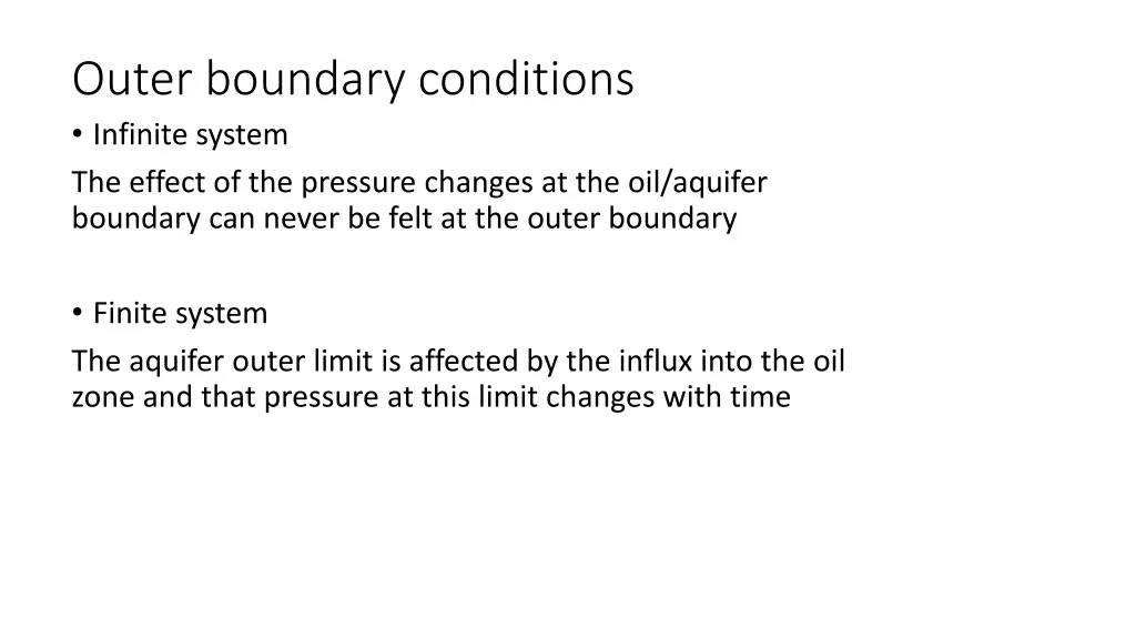 outer boundary conditions infinite system