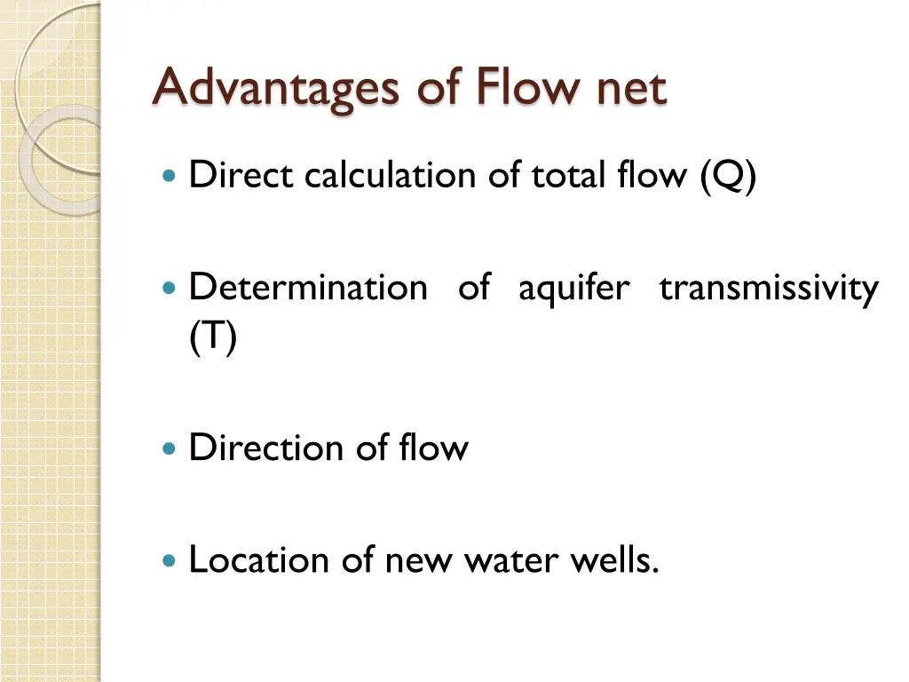 advantages of flow net