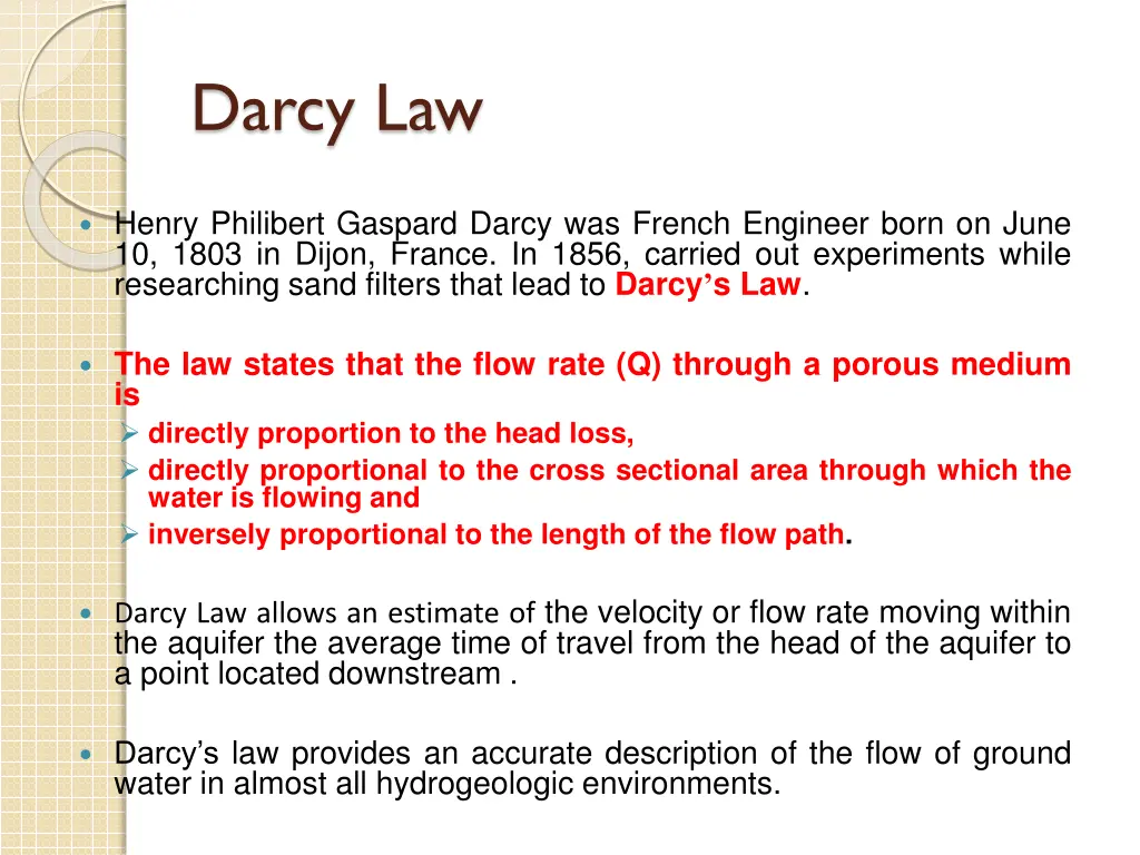 darcy law