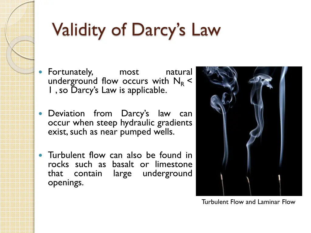 validity of darcy s law 1