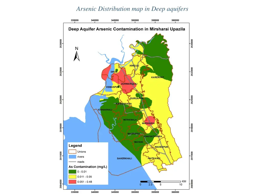 arsenic distribution map in deep aquifers