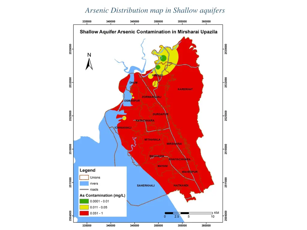 arsenic distribution map in shallow aquifers