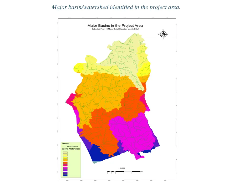 major basin watershed identified in the project