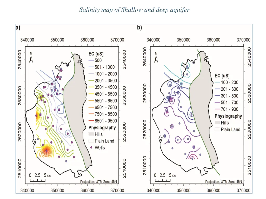 salinity map of shallow and deep aquifer