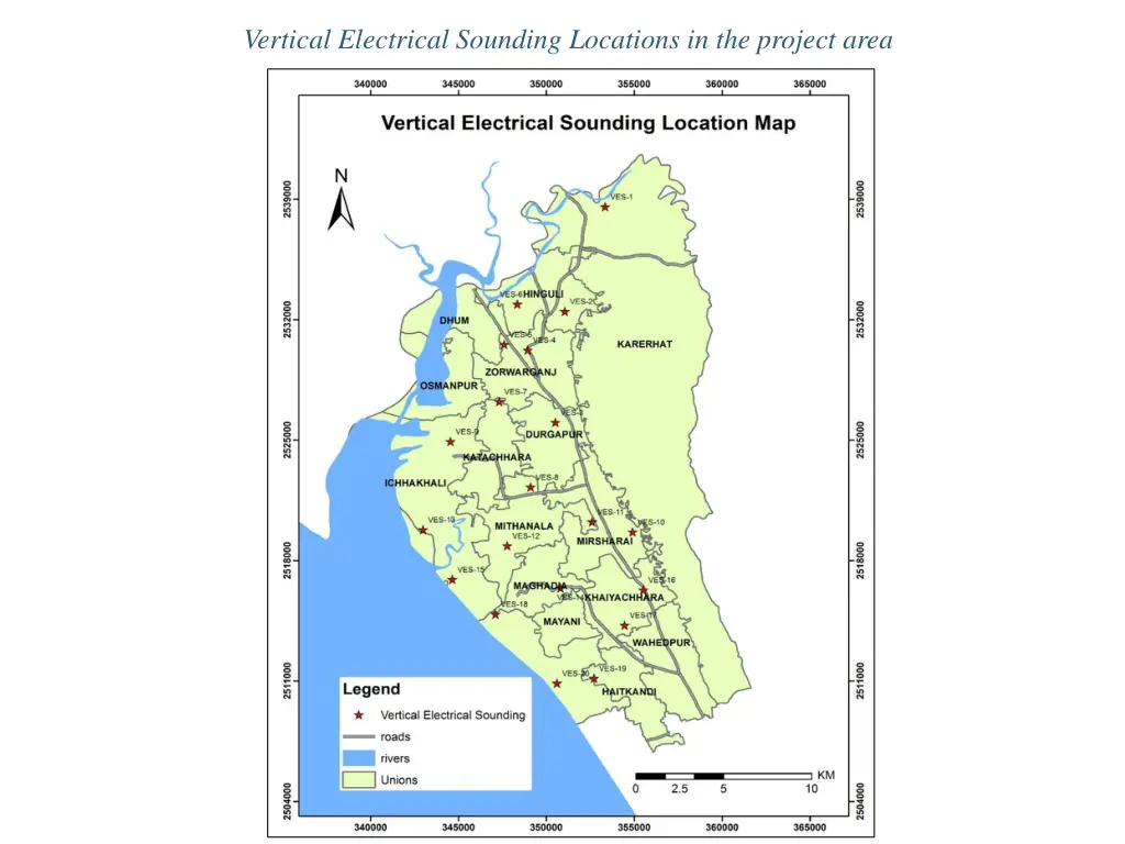 vertical electrical sounding locations