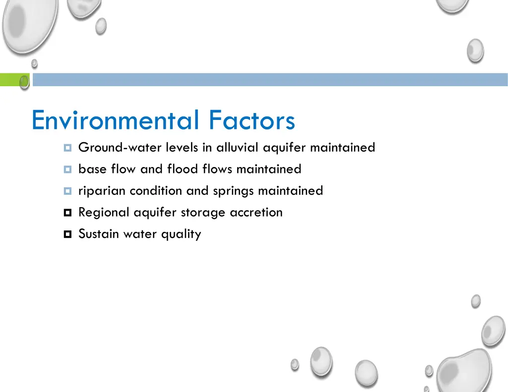 environmental factors ground water levels