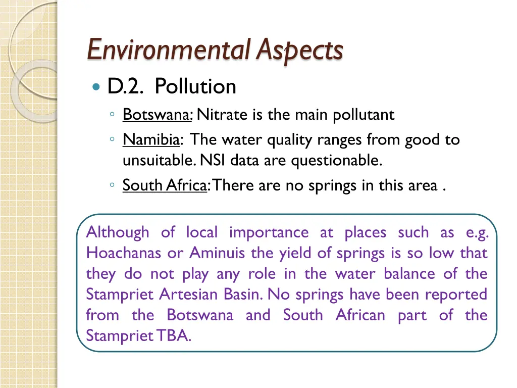 environmental aspects d 2 pollution botswana