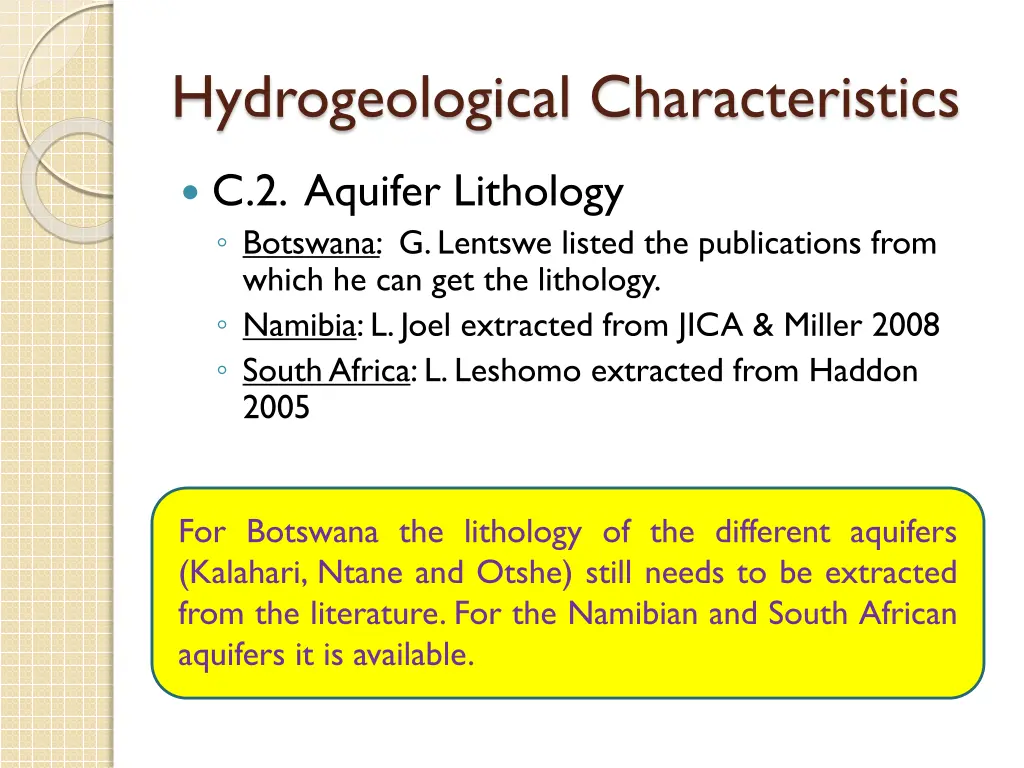 hydrogeological characteristics 1