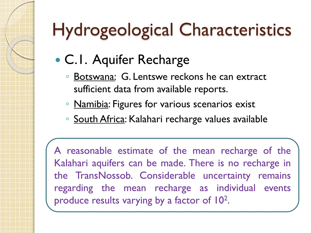 hydrogeological characteristics