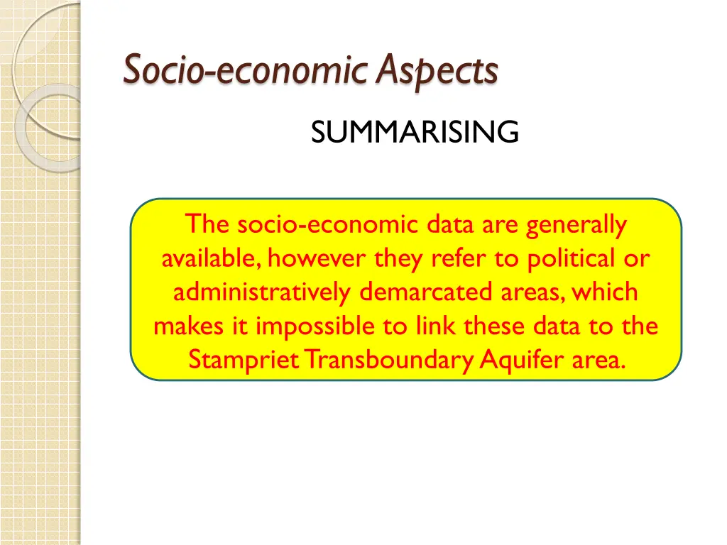 socio economic aspects