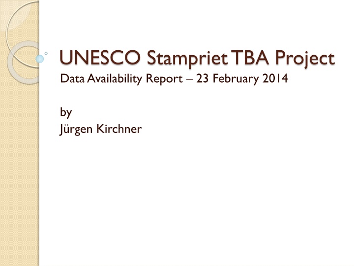 unesco stampriet tba project data availability