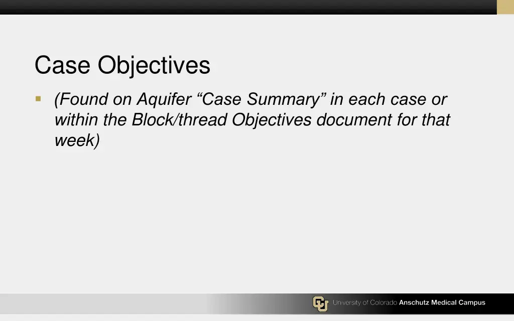 case objectives