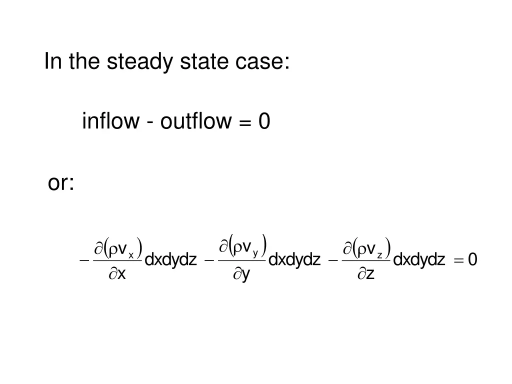 in the steady state case