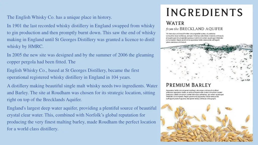 the english whisky co has a unique place