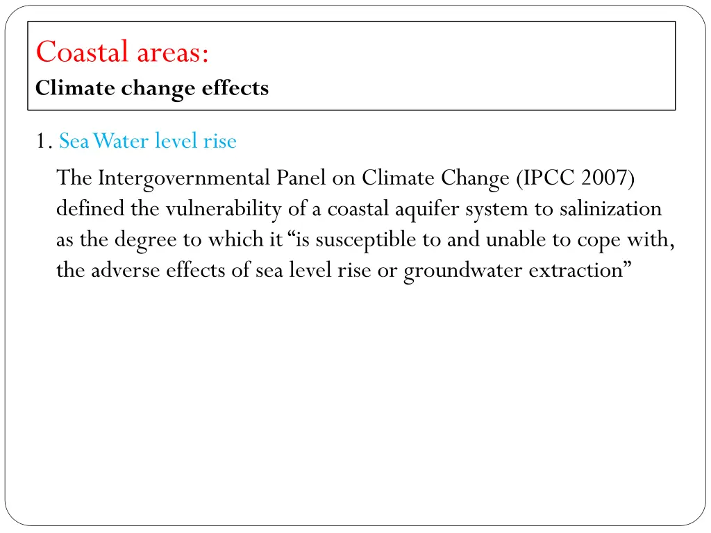 coastal areas climate change effects