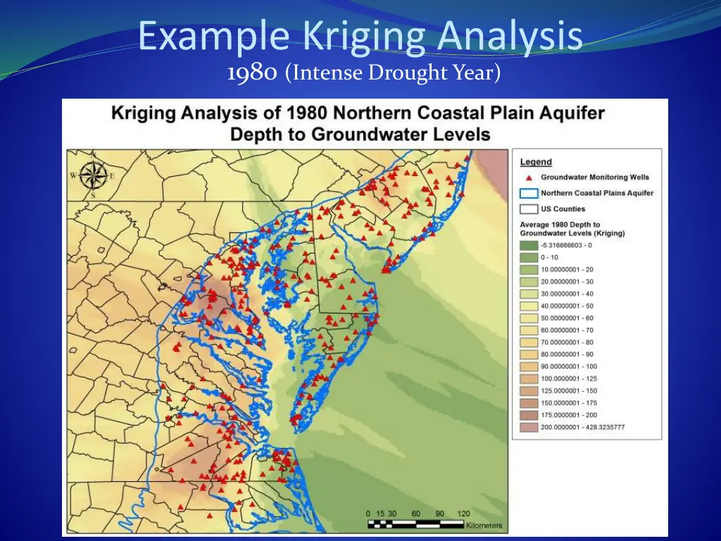 example kriging analysis 1980 intense drought year