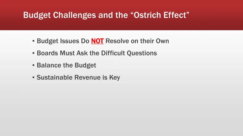 budget challenges and the ostrich effect