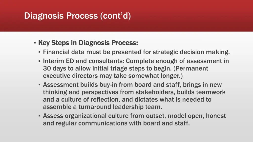 diagnosis process cont d