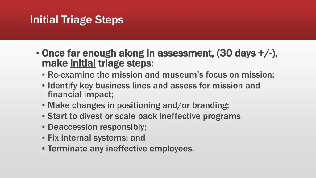 initial triage steps