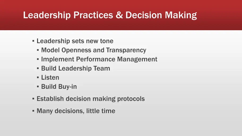 leadership practices decision making