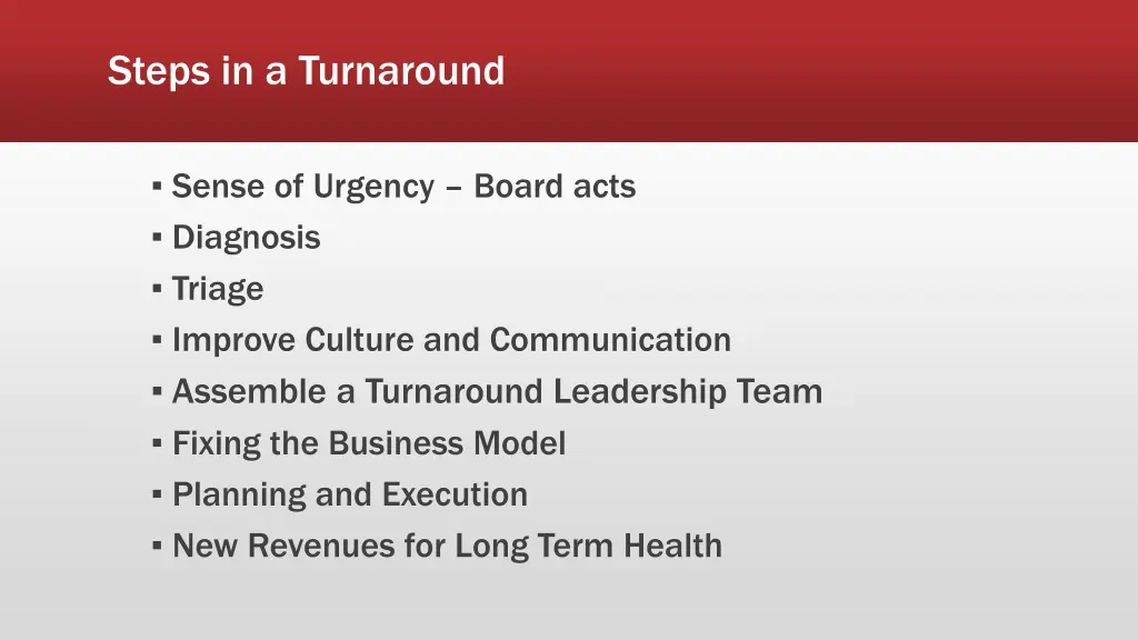 steps in a turnaround