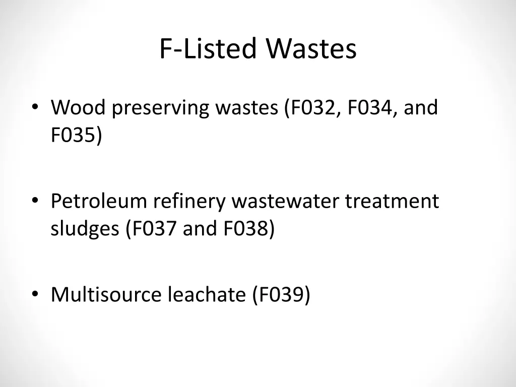 f listed wastes 1